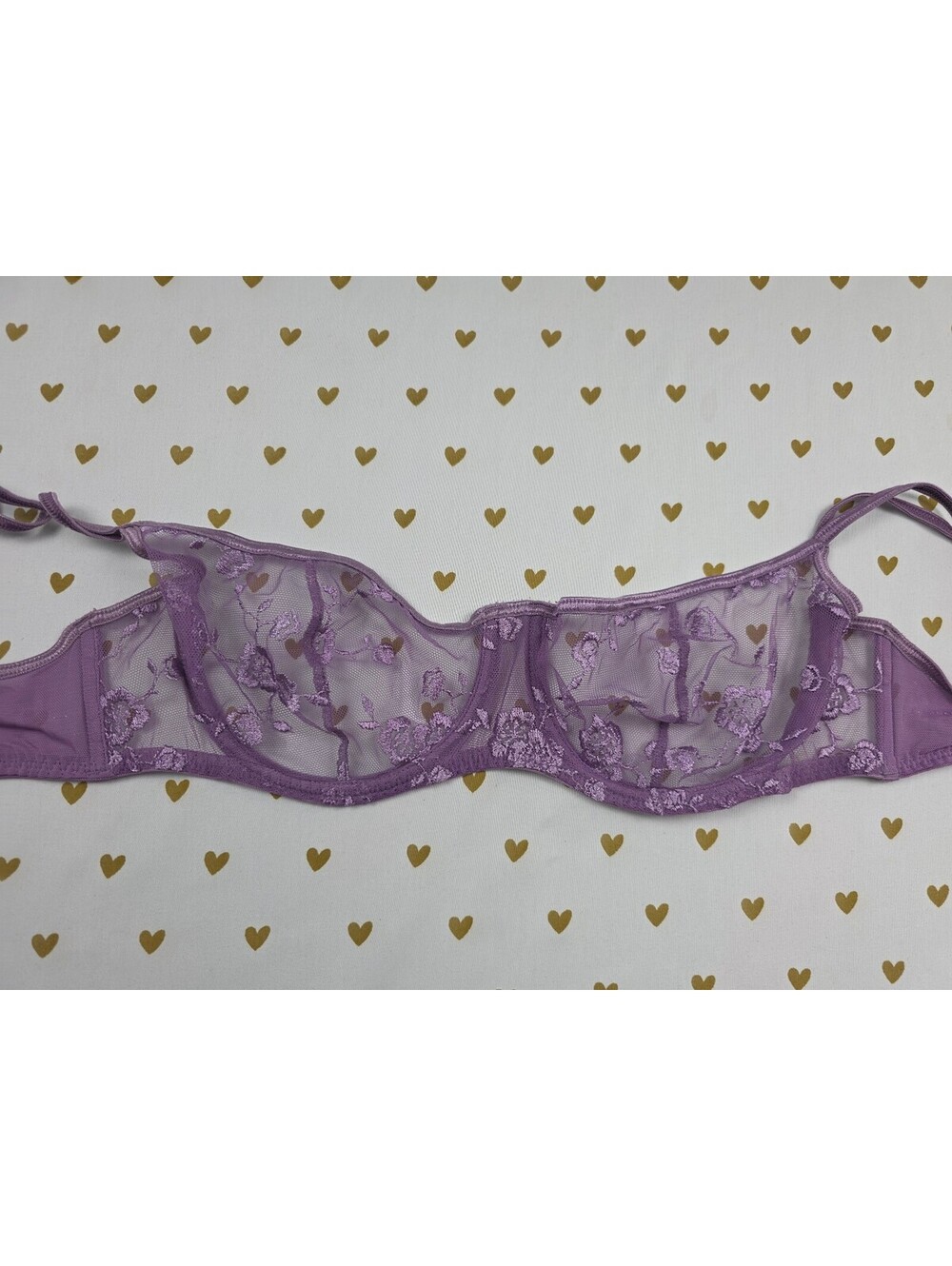 Victorias Secret Purple Sheer Vintage Floral 36B Bra